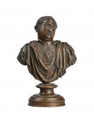Buste en bronze d'un empereur romain, Italie du nord XVIe siècle