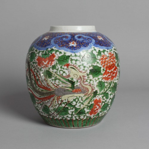  - A Chinese Wucai ‘Phoenix and Peony’ Enamel Jar