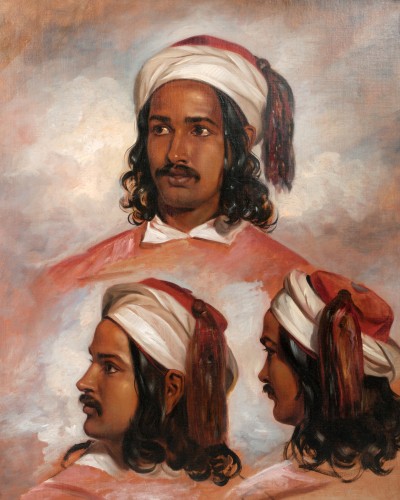 Portrait of an Oriental Youth, Circle of William Etty (1787-1849) - Paintings & Drawings Style Louis-Philippe