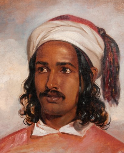 Paintings & Drawings  - Portrait of an Oriental Youth, Circle of William Etty (1787-1849)