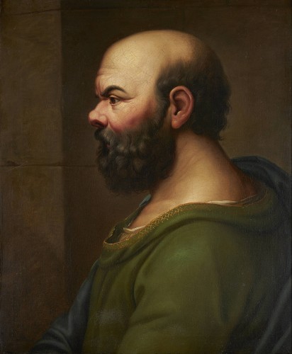 Portrait de Socrate, École romaine du XVIIIe siècle - Tableaux et dessins Style Louis XVI