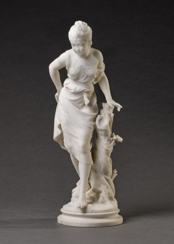 Sculpture Sculpture en Marbre - La Baigneuse - Mathurin Moreau (1822 - 1912)