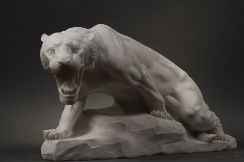 Tigre Rugissant - Guglielmo Pugi (1850 - 1915) - Sculpture Style 