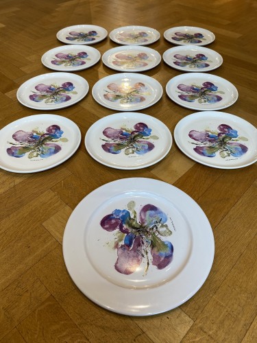 Antiquités - Plates and dish  - Zao Wou-Ki (1920-2013)