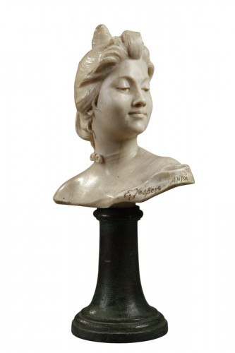Buste femme en ivoire de Emile Jespers (1897)