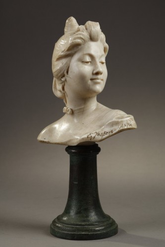 Buste femme en ivoire de Emile Jespers (1897) - Sculpture Style 