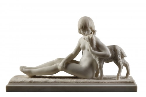 Enfant et Agneau - Albert Patrisse (1892-1964)