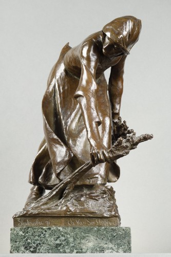 Sculpture Sculpture en Bronze - La Glaneuse de Charles Van der Stappen, 1891