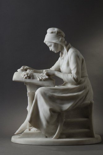 La Dentellière par Godefroid Vreese (1861-1941) - Sculpture Style 