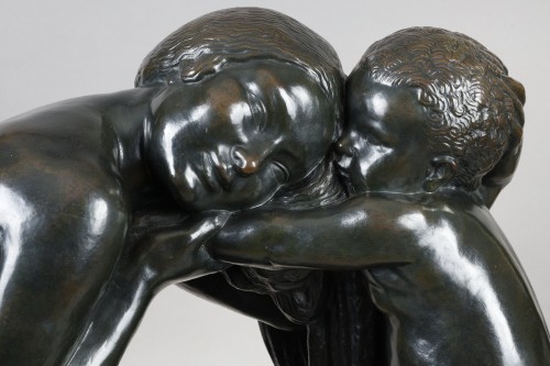 Pierre Traverse (1892-1979) - La Femme et l’Enfant - Sculpture Style Art Déco