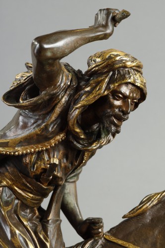 Sculpture Sculpture en Bronze - Le Chasseur d'Autruche, d'Alfred Dubucand, ca. 1876