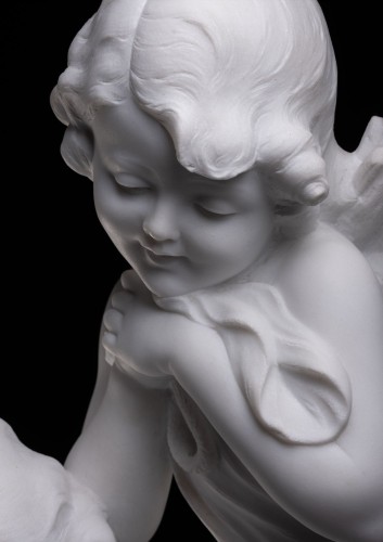 Enfants se réchauffant près du feu, de Cesare Viviani - Sculpture Style 