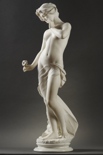 Sculpture Sculpture en Marbre - "Nymphe à la Fleur" des Frères Pugi