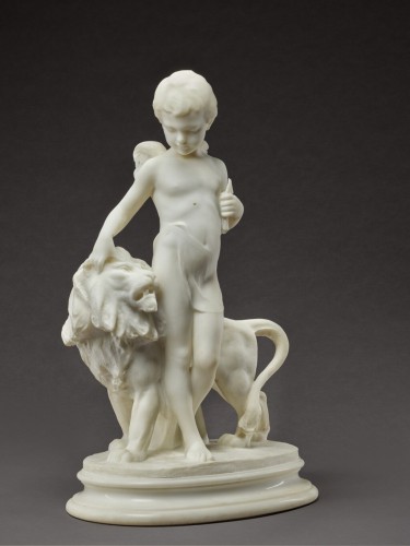 "Cupidon et le Lion" par Pittaluga - Sculpture Style Art Déco