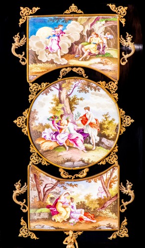 Viennese gilt-metal and enamel-mounted ebonized Secretaire-Cabinet -Herman Boehm - Napoléon III