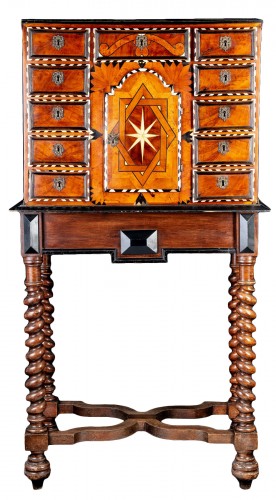 17th century cabinet in marquetry