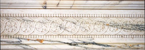 19th century - Louis XVI style fireplace in Arabescato marble from the late 19th century