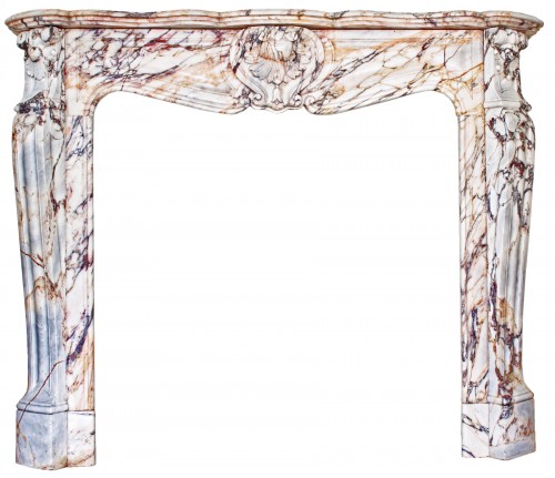 Large Panazeau marble fireplace in the Louis XV style