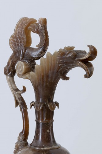 Objet de décoration Cassolettes, coupe et vase - Paire de vases italiens monumentaux du 19e en albâtre de Volterra