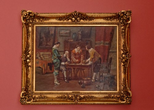 Les Joueurs de cartes - Alex de Andreis (1871 - 1939) - Tableaux et dessins Style 