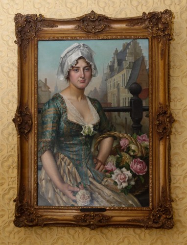 La vendeuse de fleurs - Willem Geets (1838 - 1919) - Tableaux et dessins Style 