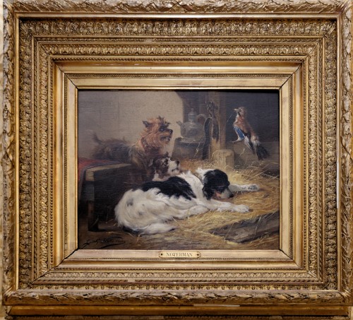 Les chiens se reposant - Zacharias Noterman (1824 - 1890) - Tableaux et dessins Style 