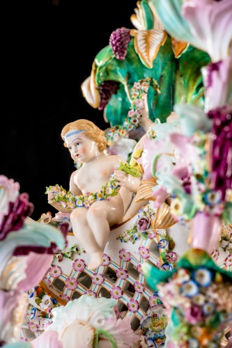 19th century - Meissen porcelaine chandelier with cherubs made in the 19th century