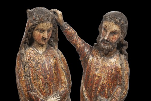 Groupe en bois polychrome et doré représentant le Couronnement de la Vierge Cologne, - B & Facchini