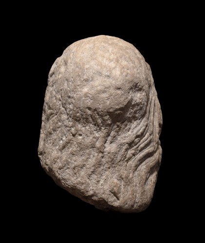 Sculpture  - Stone Head of an Apostle, 13th Century — Île-de-France