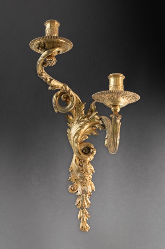 Pair of sconces attributable to the workshop of A.-C. Boulle, Paris around  - Lighting Style French Regence