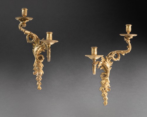 French Regence - Pair of sconces attributable to the workshop of A.-C. Boulle, Paris around 