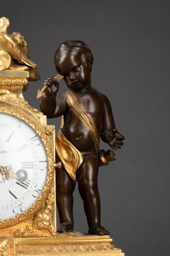Horlogerie Pendule - L’amour triomphant de la guerre par François Vion, époque Louis XV