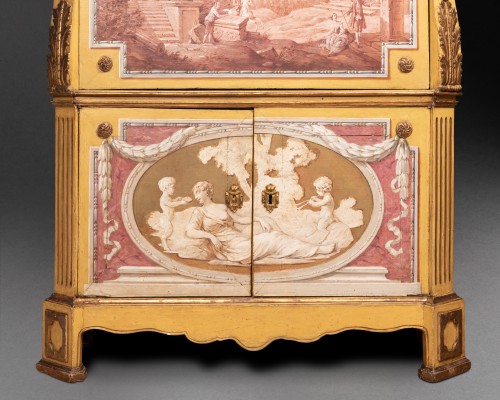 Mobilier Bureau et Secrétaire - Secrétaire en laque jonquille, attribuée à R. Dubois, Paris vers 1780