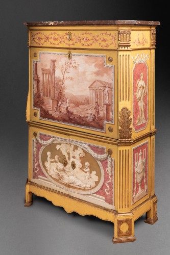 Secretary in daffodil lacquer, attributed to R. Dubois, Paris around 1780 - 