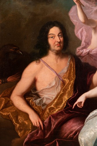 Louis the XIVth and Madame de La Vallière  Paris, 18th - Paintings & Drawings Style Louis XIV