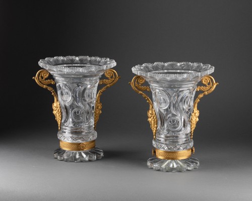 Pair of crystal vases attributable to l&#039;escalier de cristal circa 1820 - 