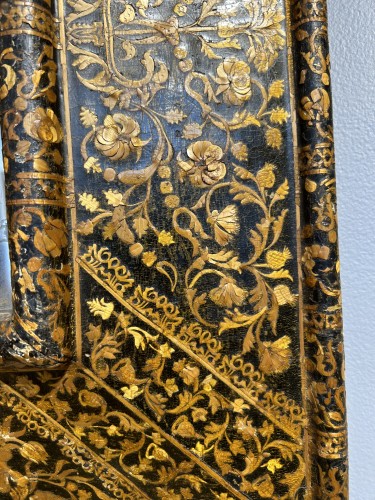 Miroir en laque et marqueterie de paille, époque Louis XIV - Louis XIV