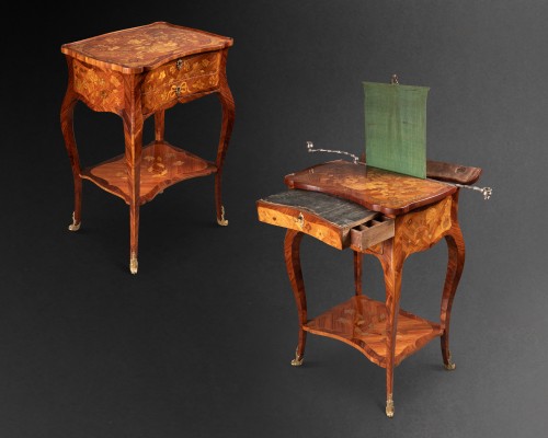 Paire de Tables de salon, dont une par J. Schmitz, Paris, vers 1750 - Mobilier Style Louis XV