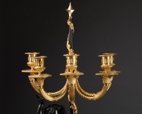Pair of candelabra with hunting decoration, Paris circa 1790 - 