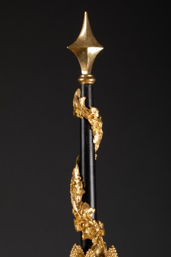 18th century - Pair of candelabra with hunting decoration, Paris circa 1790