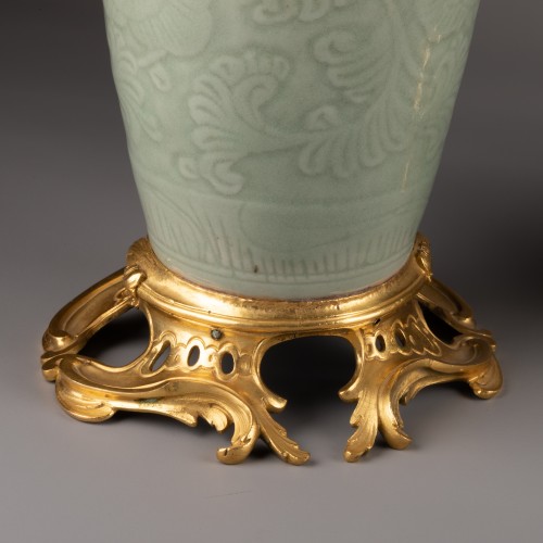 Pairs of celadon porcelain vases, Paris around 1760 - 