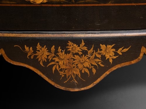 Antiquités - Pair of lacquered corner tables by L.Foureau, Paris Louis XV period, around