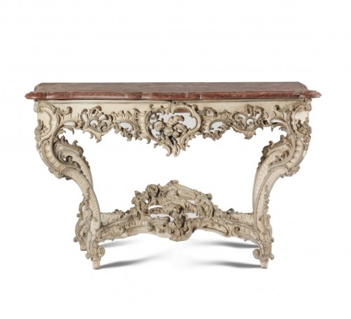 Console table with « rocaille » decoration, Provence, circa 1730