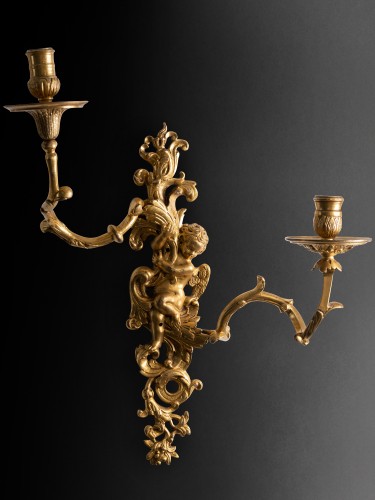 Lighting  -  Pair of sconces with cherubs, Paris, around 1720