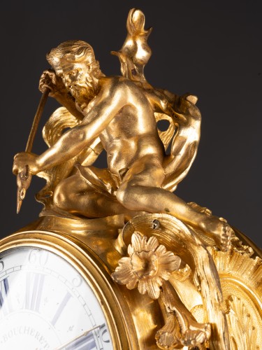 Horology  - Small cartel with dolphin attributable to Caffieri, Paris circa 1745