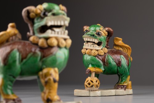 Antiquités - Paire de chiens de Fö, Chine époque Kangxi, Collection Rothschild 