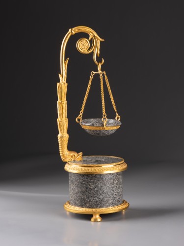 Decorative Objects  - Antique incense burner in hard stone and gilded bronze, Vienna around 1810