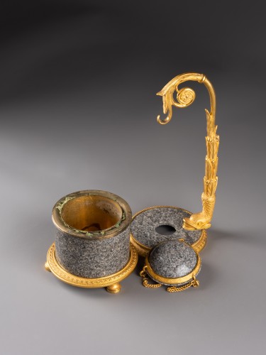 Antique incense burner in hard stone and gilded bronze, Vienna around 1810 - 