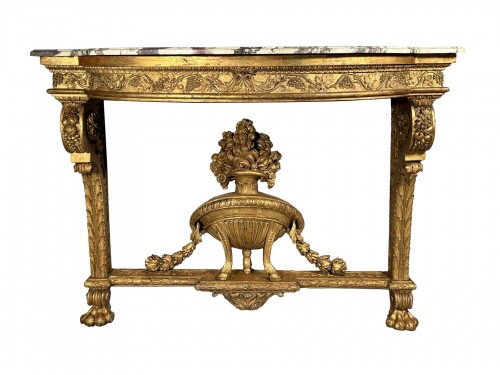 Wall console in gilded oak, Paris circa 1785