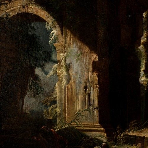 Paintings & Drawings  -  The alms to Belisarius in the ruins of Rome, attr. to J.N Servandoni, circ